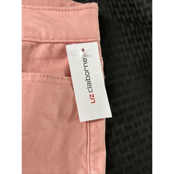 Liz Claiborne Womens Denim Skirt SZ 4 Pink Comfort Stretch Knee Length - Picture 3 of 8